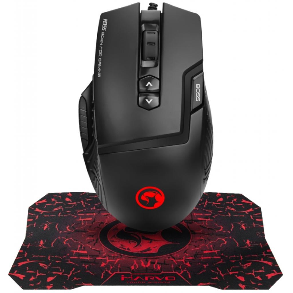 Мишка Marvo M355+G1 USB Black (M355+G1) - зображення 1