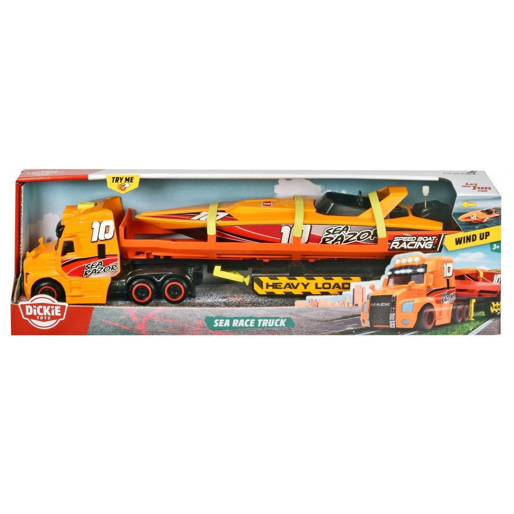 Спецтехніка Dickie Toys Вантажівка Мак Перевезення катера з причепом, зі звук. та світл. ефектами 41 см (3747009) - зображення 8
