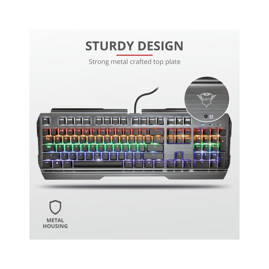 Клавіатура Trust GXT877 Scarr Mechanical RU Cherry MX Red USB (23723) - зображення 8