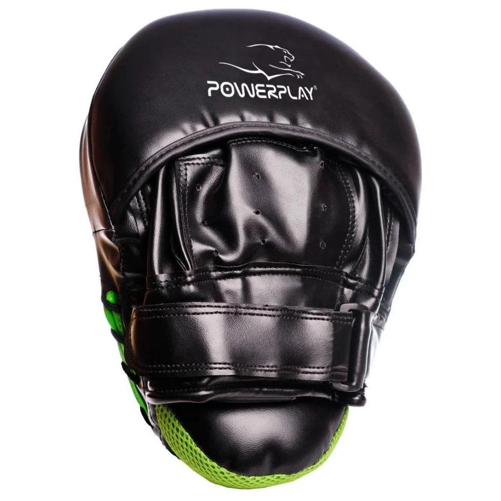 Лапи боксерські PowerPlay 3041 PU Black/Green (PP_3041_Green) - зображення 4