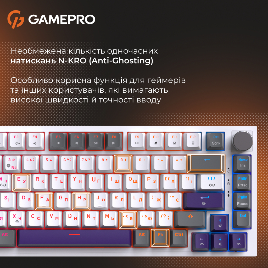 Клавіатура GamePro Genesis Warden MK160P Outemu Swithes USB White-Grey (MK160P) - зображення 9