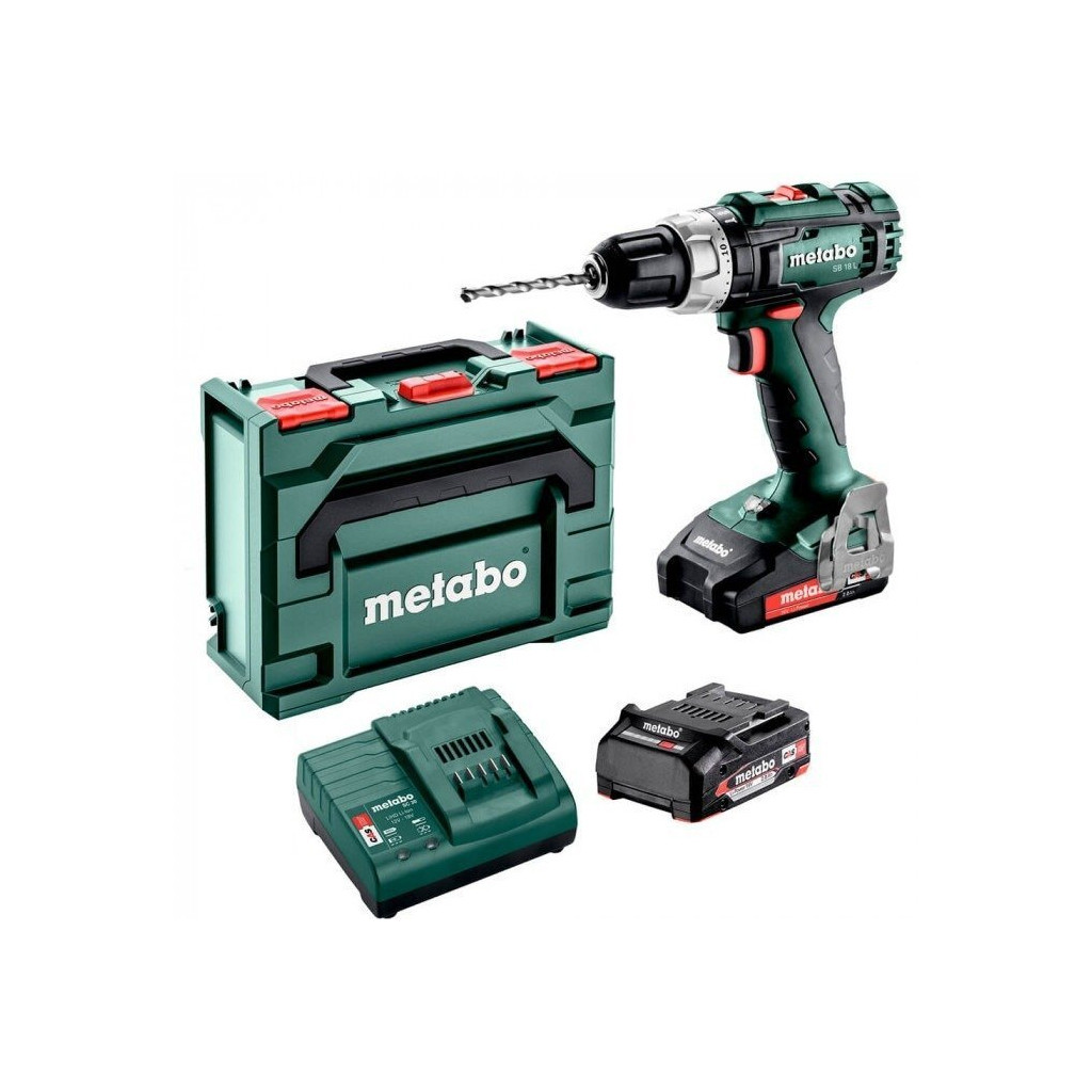 Шуруповерт Metabo SB 18 L Li-Power 18В, акб 2х2Ah, 25·50Нм, 450·1800 об/хв, кейс metaBOX 145 (602317500) - зображення 2