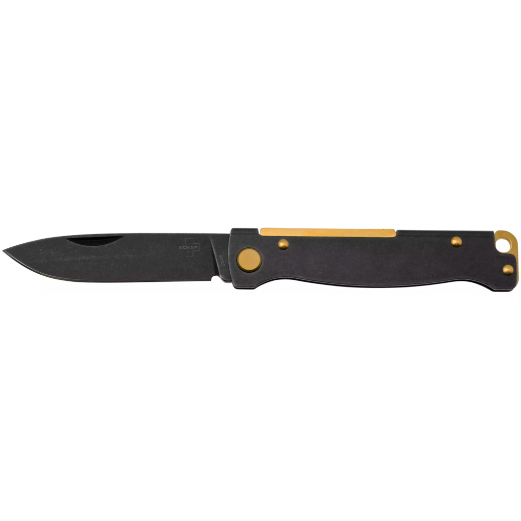 Ніж Boker Plus Atlas Black Stonewash Brass (01BO859) - зображення 1