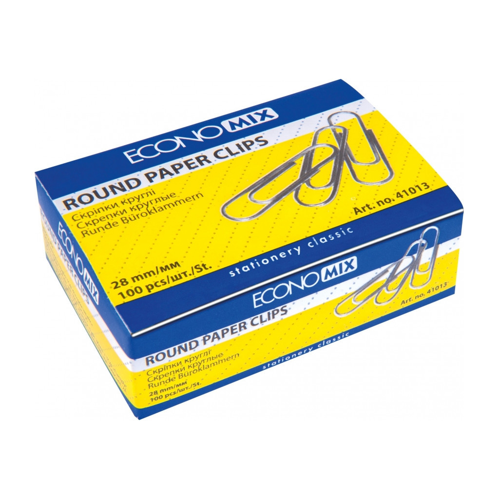 Скріпки канцелярські Economix 28 мм кругла, 100шт (E41013) - зображення 1