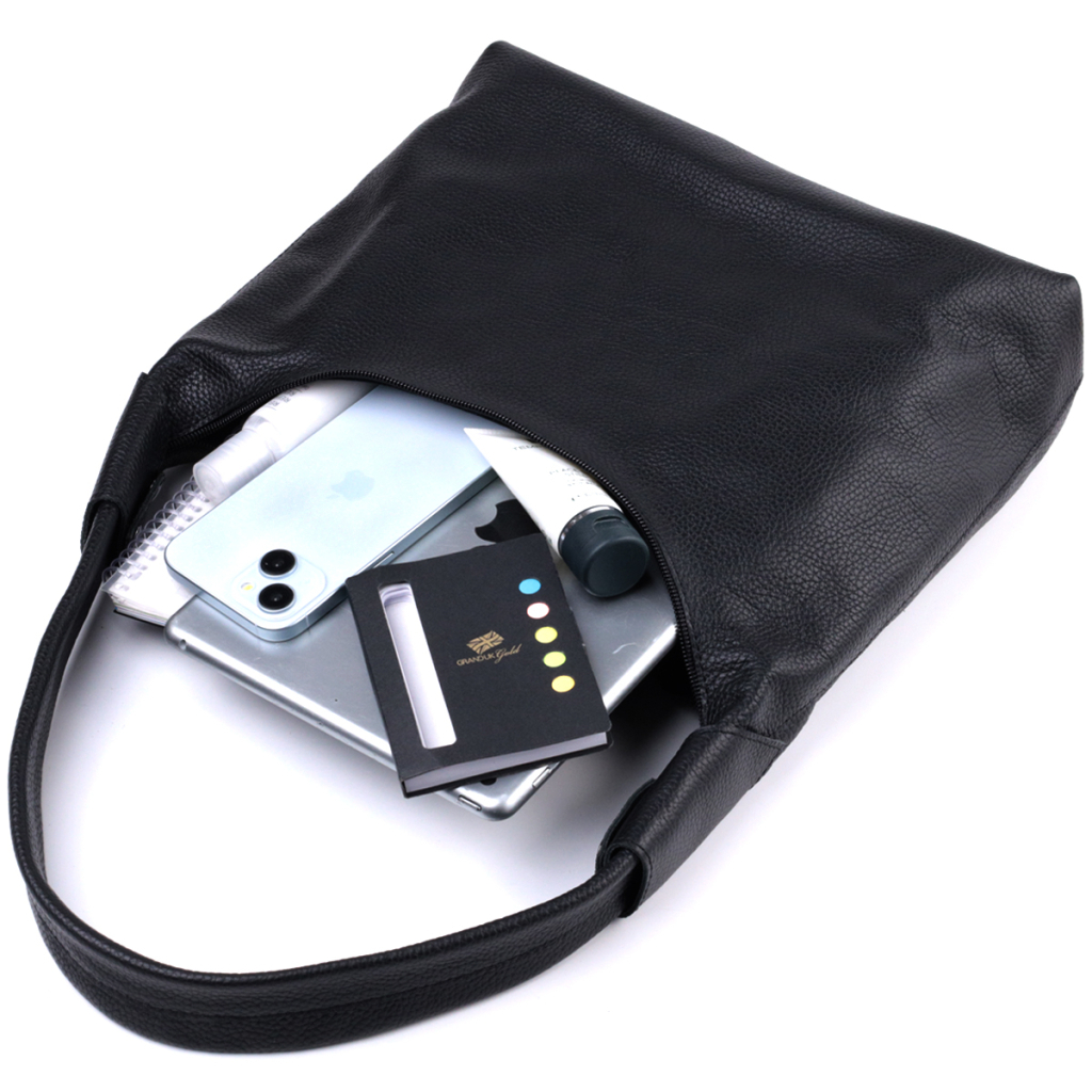 Сумка Shvigel З натуральної шкіри флотар Чорна (22827) - зображення 8