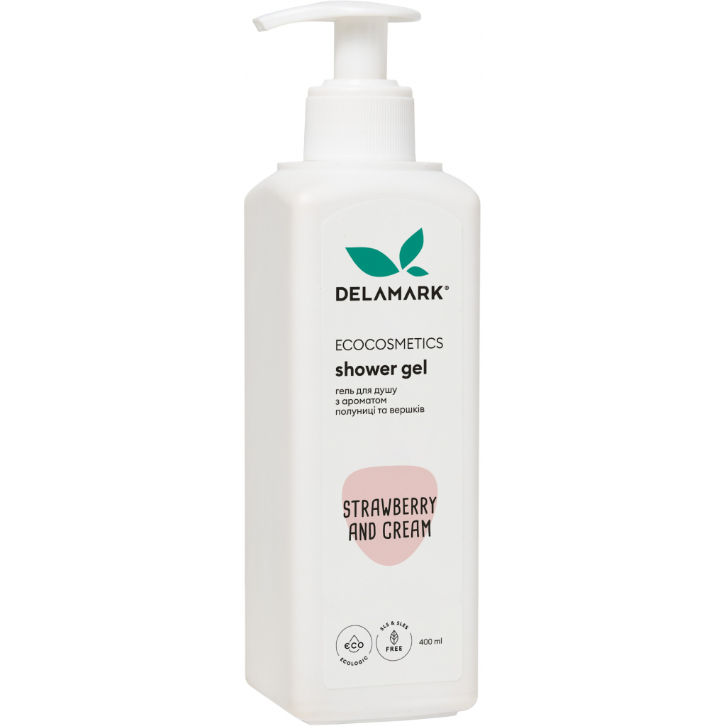 Гель для душу DeLaMark з ароматом полуниці та вершків 400 мл (4820152331908) - зображення 1