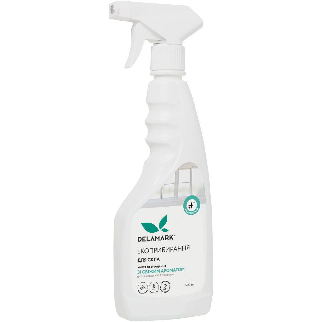 Засіб для миття скла DeLaMark зі свіжим ароматом 500 мл (4820152330635) - зображення 1