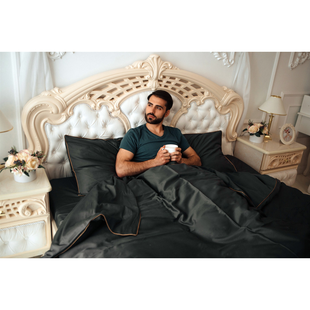 Постільна білизна MirSon Сатин Premium Corner Iron grey 160x220 (2200001484351) - изображение 6