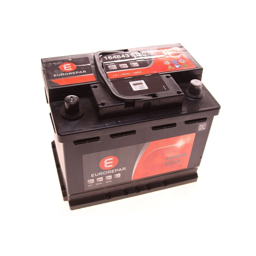Акумулятор автомобільний EUROREPAR Start-Stop AGM 60Ah 680A R+ (1648431380) - зображення 2