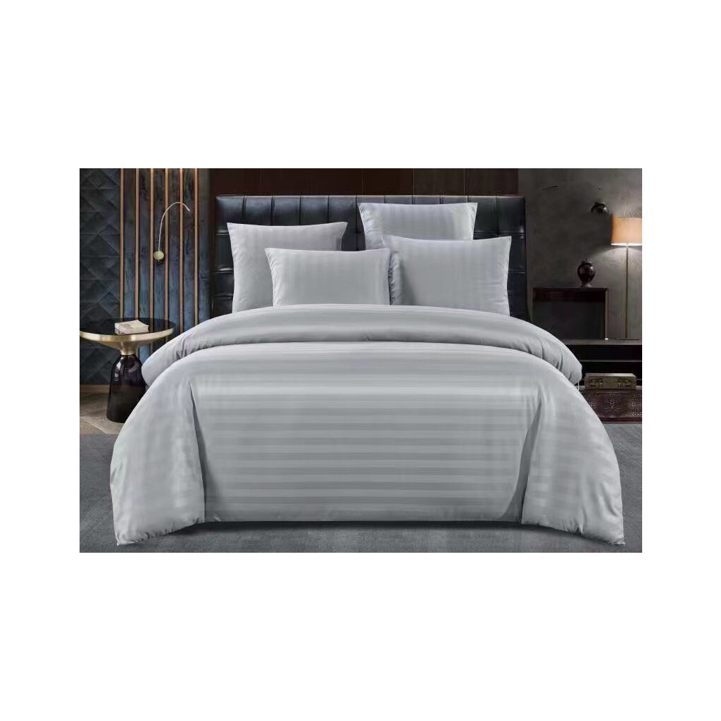 Постільна білизна ШЕМ Страйп-Сатин Сіра двоспальна 180 х 220 (1,8 Страйп-Сатин_Сірий) - зображення 1