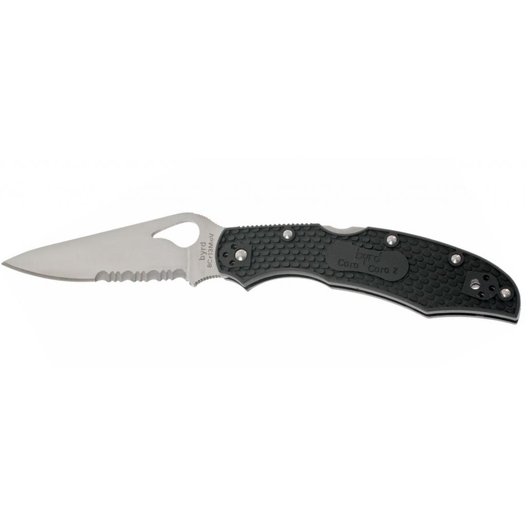 Ніж Spyderco Byrd Cara Cara 2, FRN, полусеррейтор (BY03PSBK2) - изображение 1