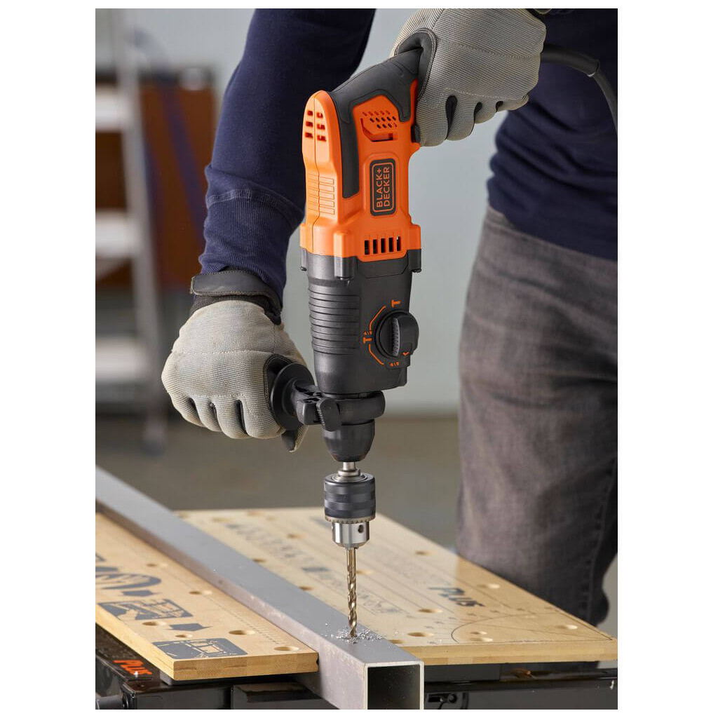 Перфоратор Black&Decker SDS-Plus, 650 Вт, 1.6 Дж, 3 режими, кейс, 3.57 кг (BEHS01) - изображение 6