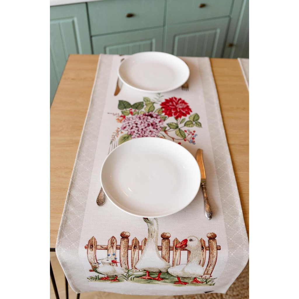 Доріжка на стіл Прованс гобеленова Велекодня Гуси 35х100 см (034161) - зображення 8