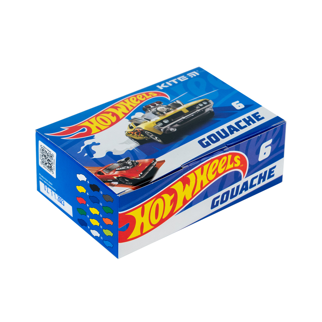 Гуашеві фарби Kite Hot Wheels 6 кольорів, 20 мл (HW23-062) - зображення 1