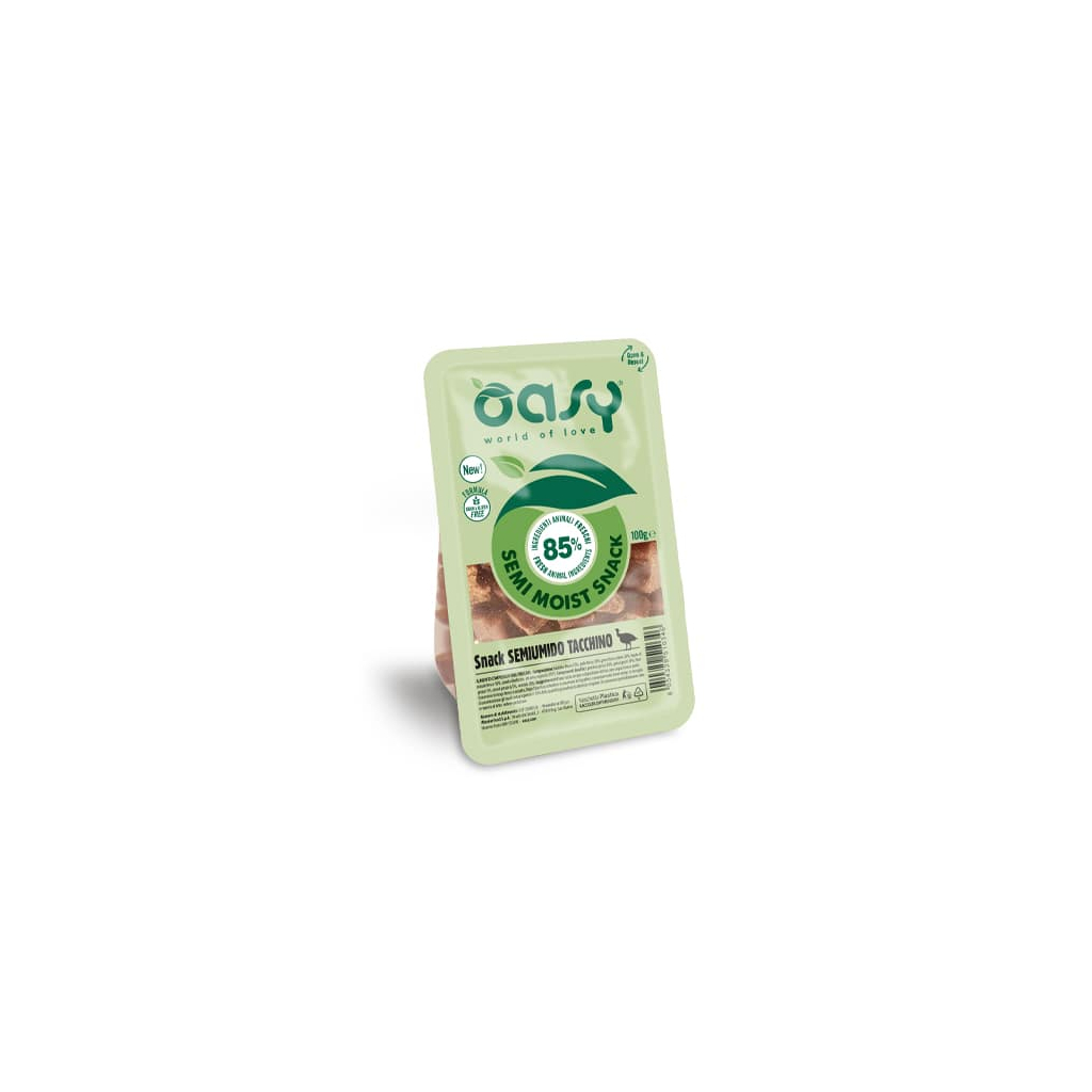 Ласощі для собак OASY Snack Semimoist Turkey з індичкою 100 г (8054329510346) - зображення 1