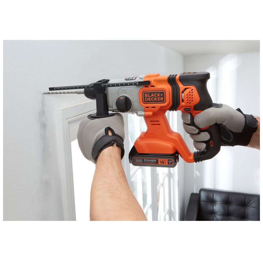 Перфоратор Black&Decker SDS-Plus,18 В, 1.2 Дж, 3 режими, 2.6 кг (без АКБ та ЗУ) (BCD900B) - изображение 5