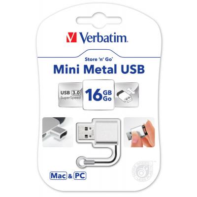 USB флеш накопичувач Verbatim 16GB Mini Metal USB 3.0 (49839) - зображення 5
