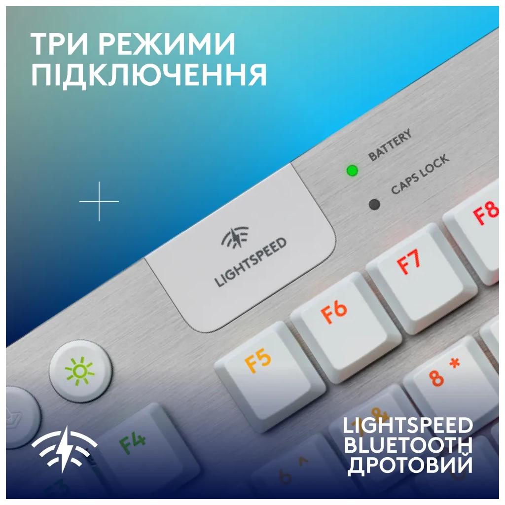 Клавіатура Logitech G915 TKL X Lightspeed Switch-Tactile Wireless/Bluetooth/USB UA White (920-012737) - зображення 9