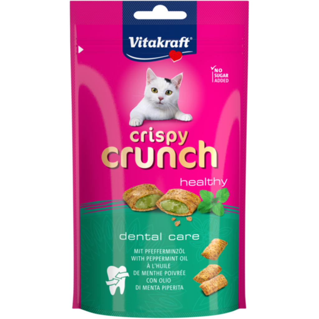 Ласощі для котів Vitakraft Crispy Crunch подушечки для зубів з м'ятою 60 г (4008239288134) - зображення 1