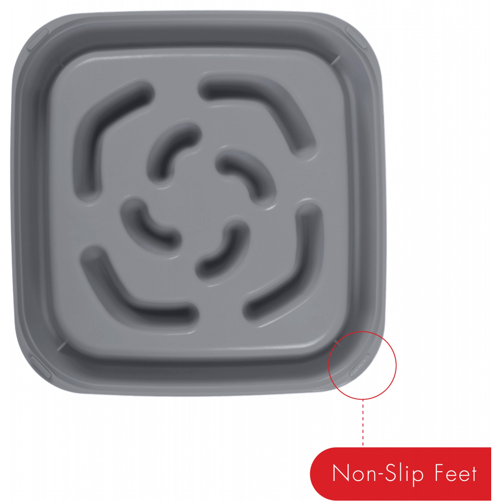 Посуд для собак Dexas Миска Slow Maze Feeder квадратна для повільного годування 960 мл світло-сіра (0084297309923) - зображення 2