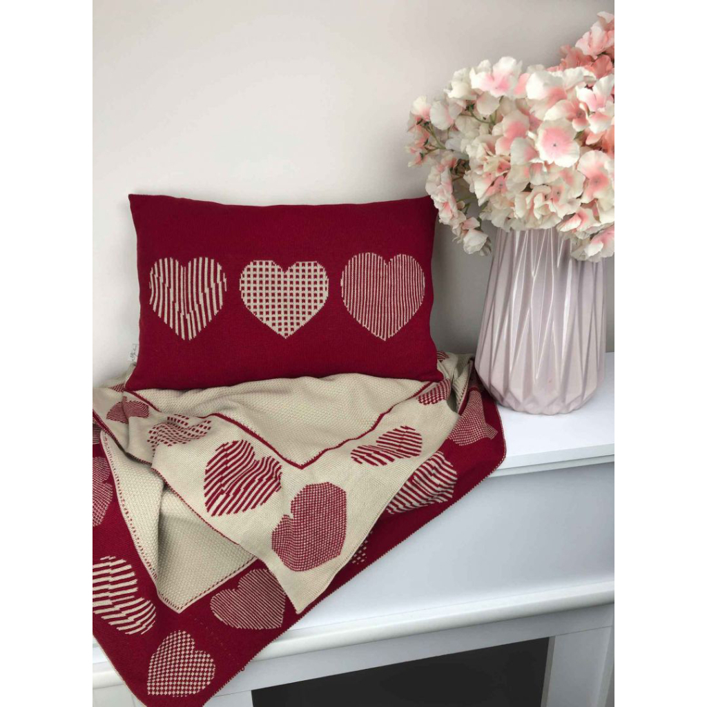 Плед Прованс в'язаний Серця 100х150 см (4823093436794) - зображення 4