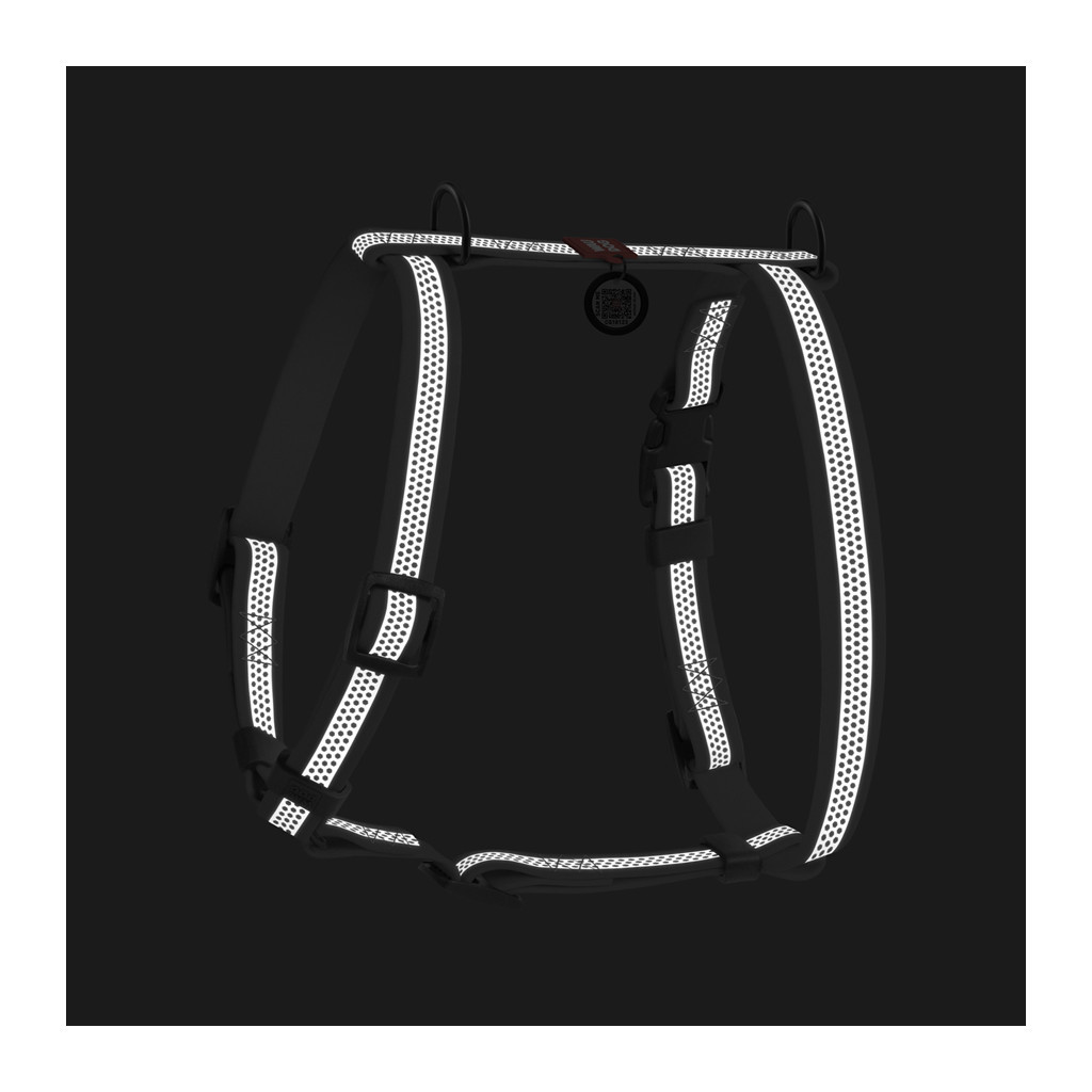 Шлея для собак WAUDOG Waterproof анатомічна Н-подібна з QR-паспортом М сіра (328211) - зображення 3