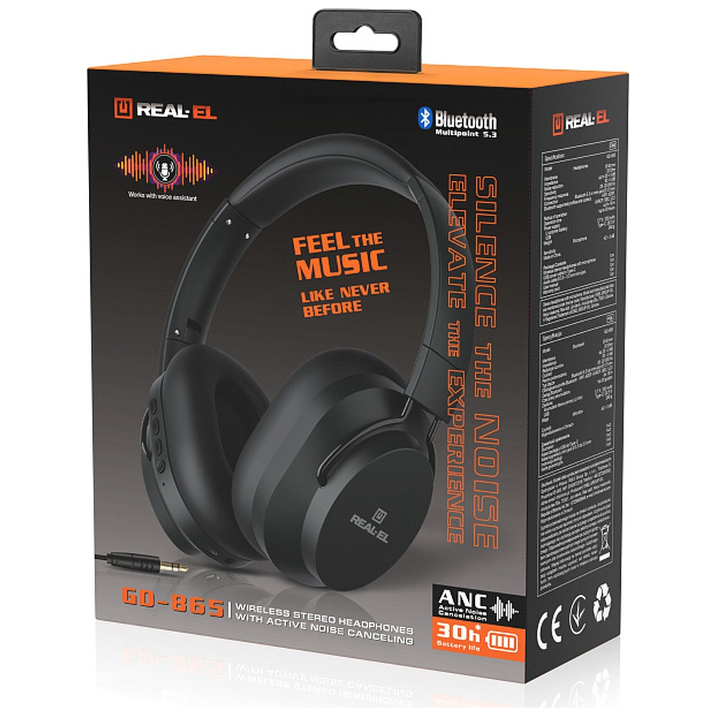 Навушники REAL-EL GD-865 Black (EL124100056) - зображення 10