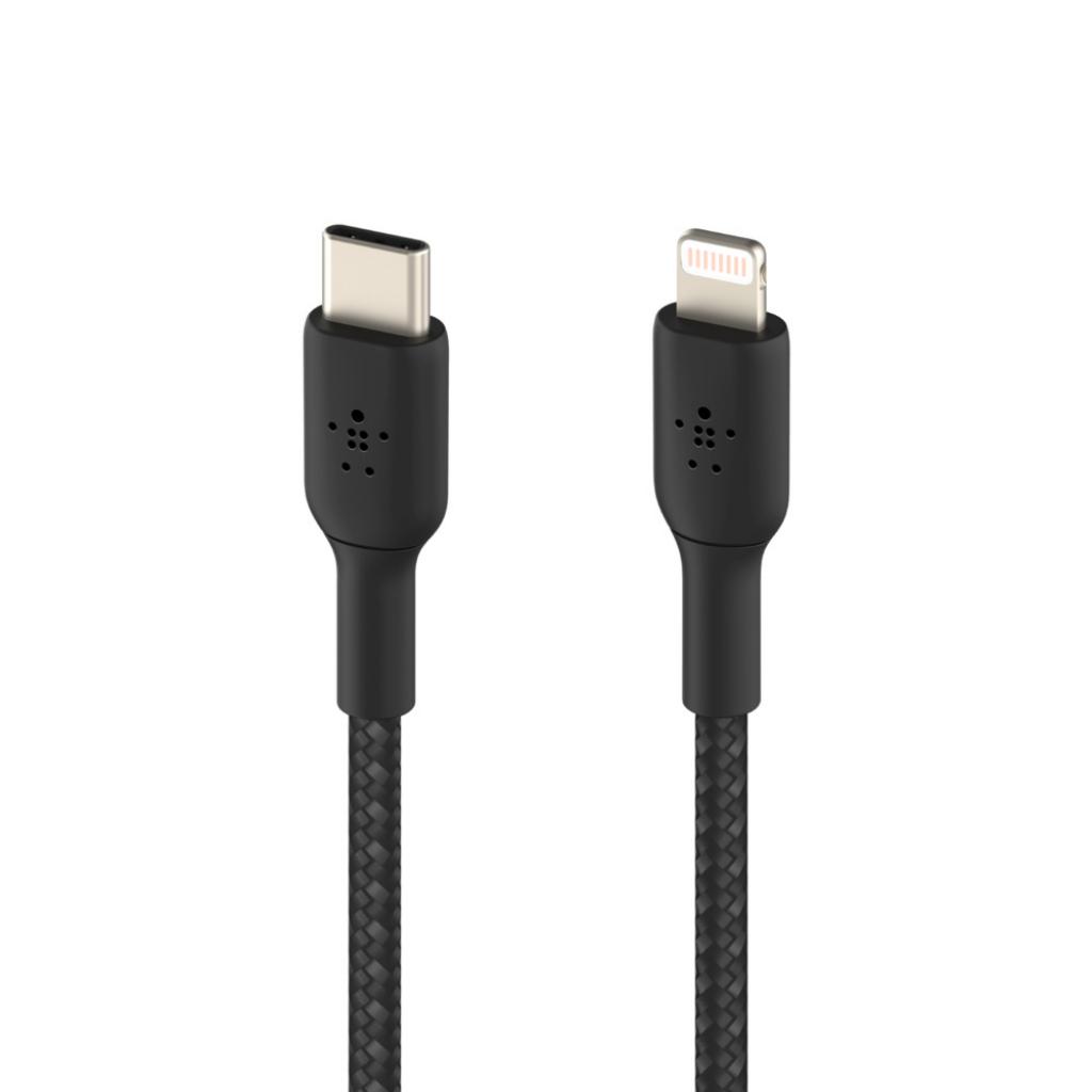 Дата кабель USB 2.0 AM to Lightning 1.0m BRAIDED black Belkin (CAA004BT1MBK) - зображення 3