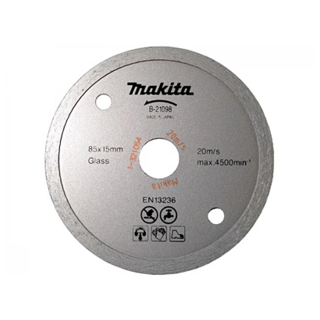 Круг відрізний Makita алмазний по керамічній плитці та склу суцільний 85х15х1,8 мокрий різ (B-21098) - зображення 1