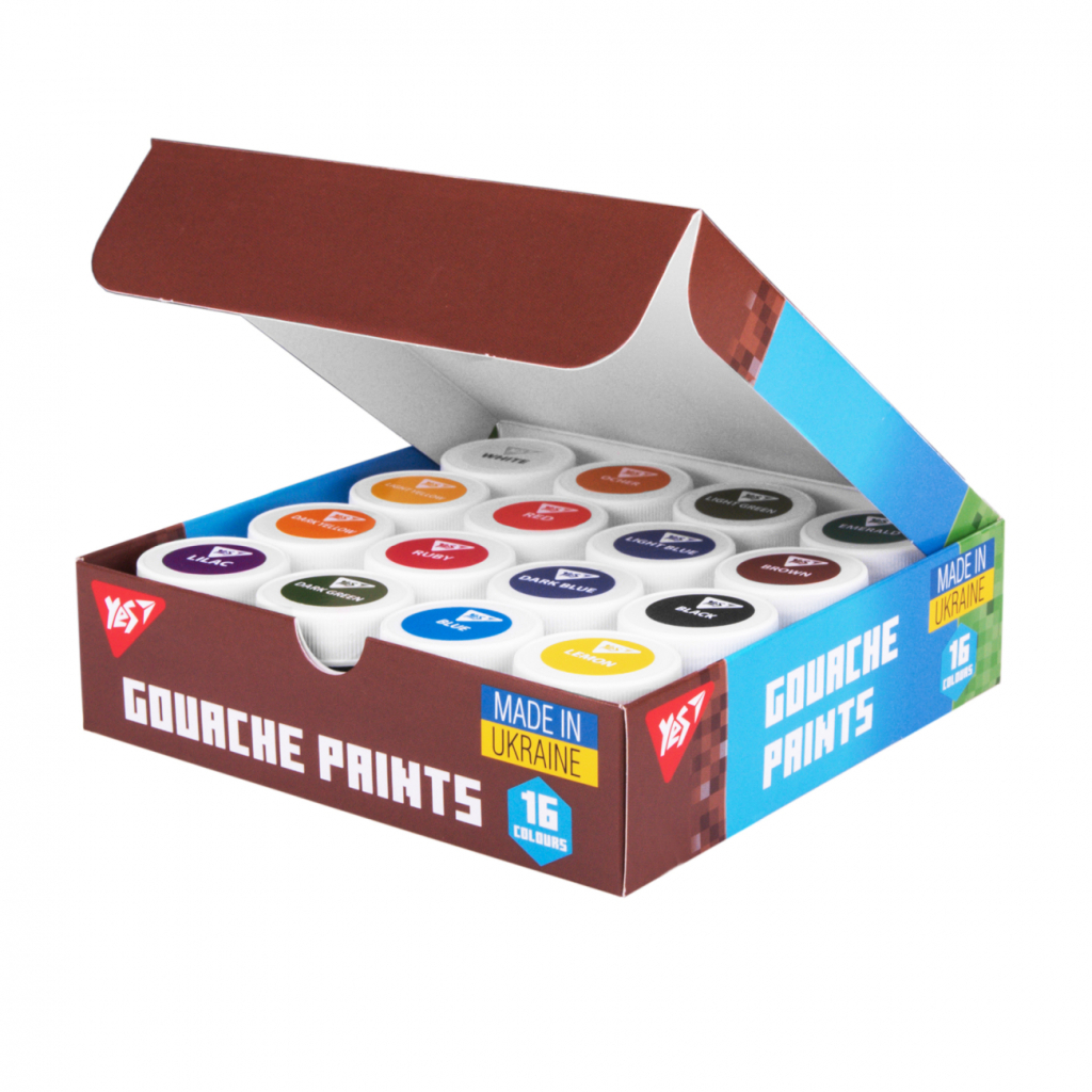 Гуашеві фарби Yes Minecraft 16 кольорів по 20 мл (230408) - изображение 2