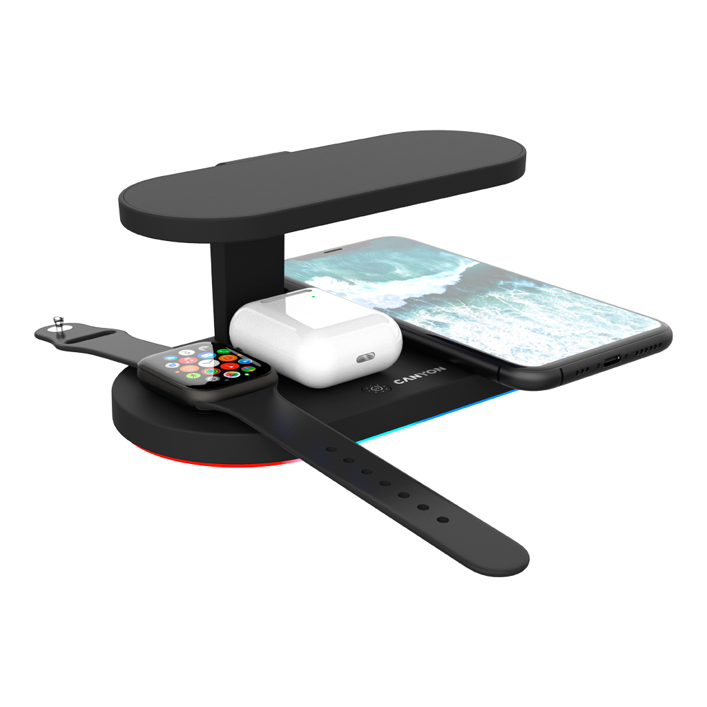 Зарядний пристрій Canyon 5in1 Wireless charger with UV sterilizer (CNS-WCS501B) - зображення 5