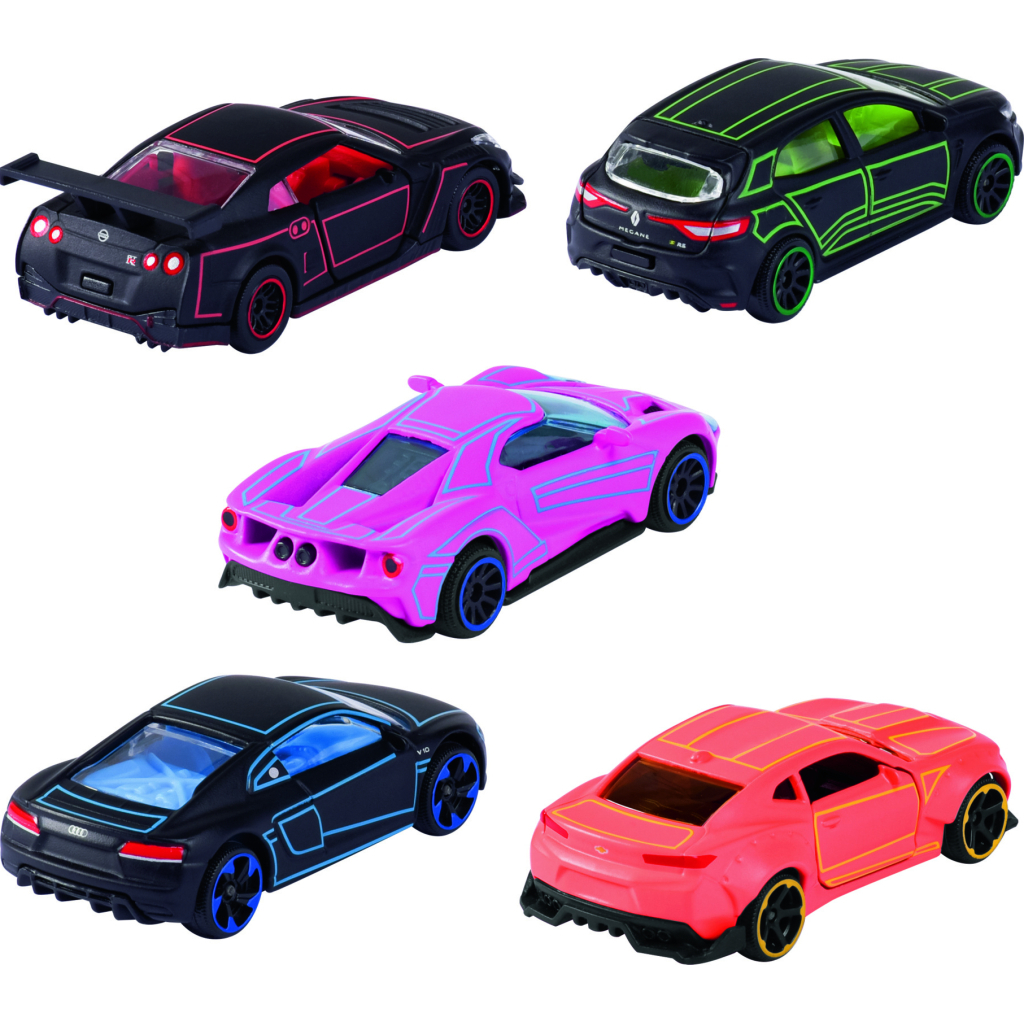 Машина Majorette Набір металевих Яскравий гонщик з неоновими елементами 7.5 см, 5 штук (2053179) - зображення 2