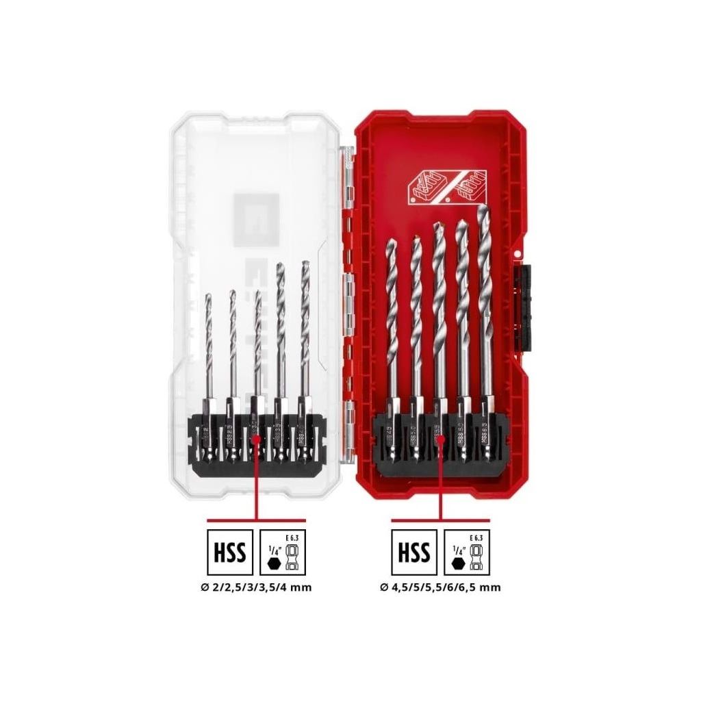 Набір свердл Einhell по металу HSS, 10 шт, 2-6.5мм, кейс (108723) - зображення 7