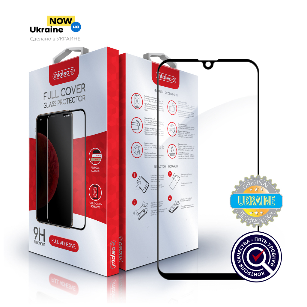 Скло захисне Intaleo Full Glue Glass Samsung A30 Black (1283126491634) - зображення 1