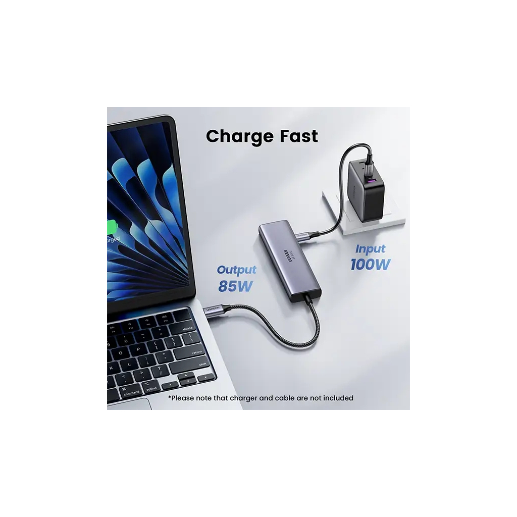 Концентратор Ugreen USB-C to HDMI + 2xUSB 3.2 + 2xUSB-C 3.2 + PD CM511 gray (35999) - зображення 4