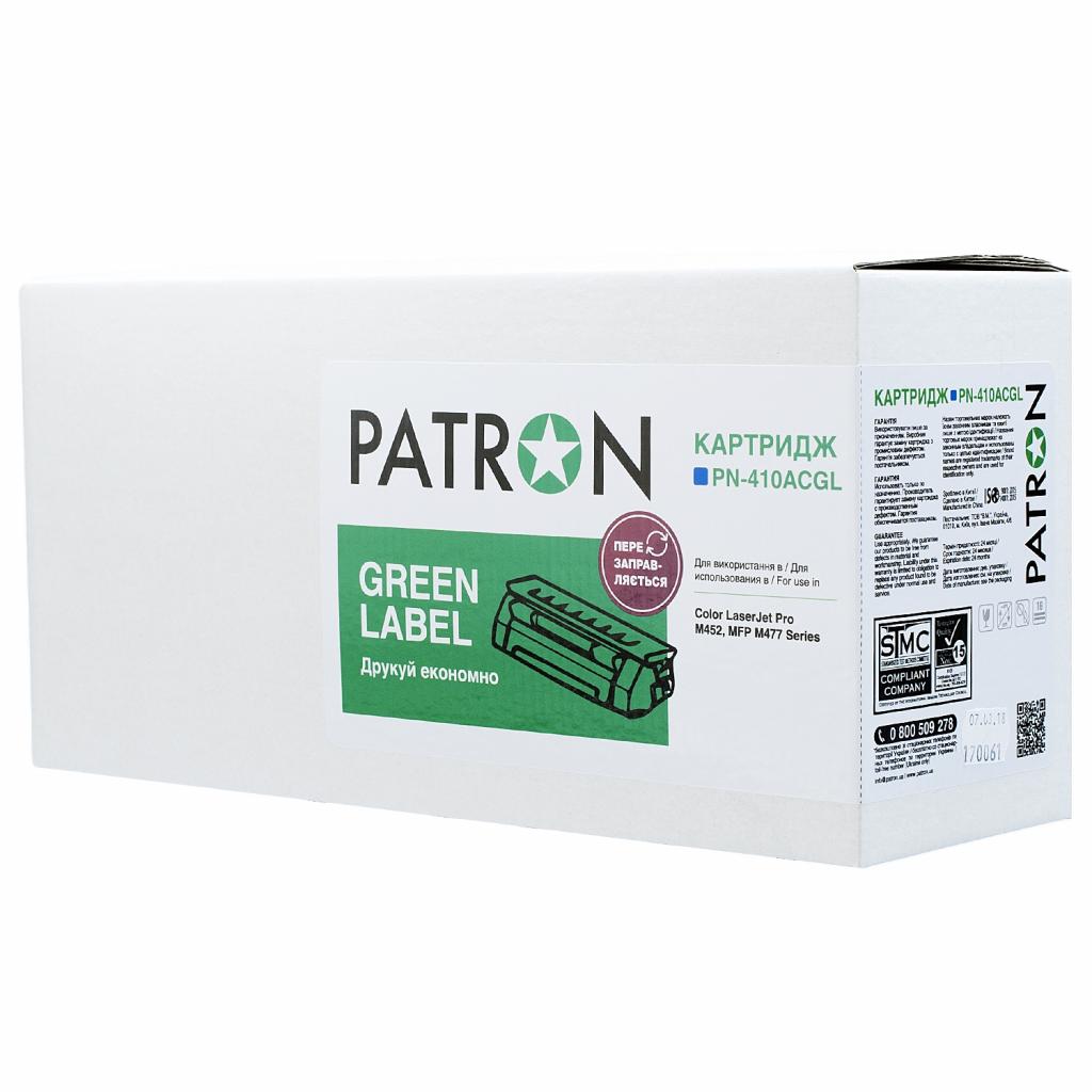 Картридж Patron HP CLJ CF411A, для Pro M452/M477 Cyan, GREEN Label (PN-410ACGL) - зображення 3