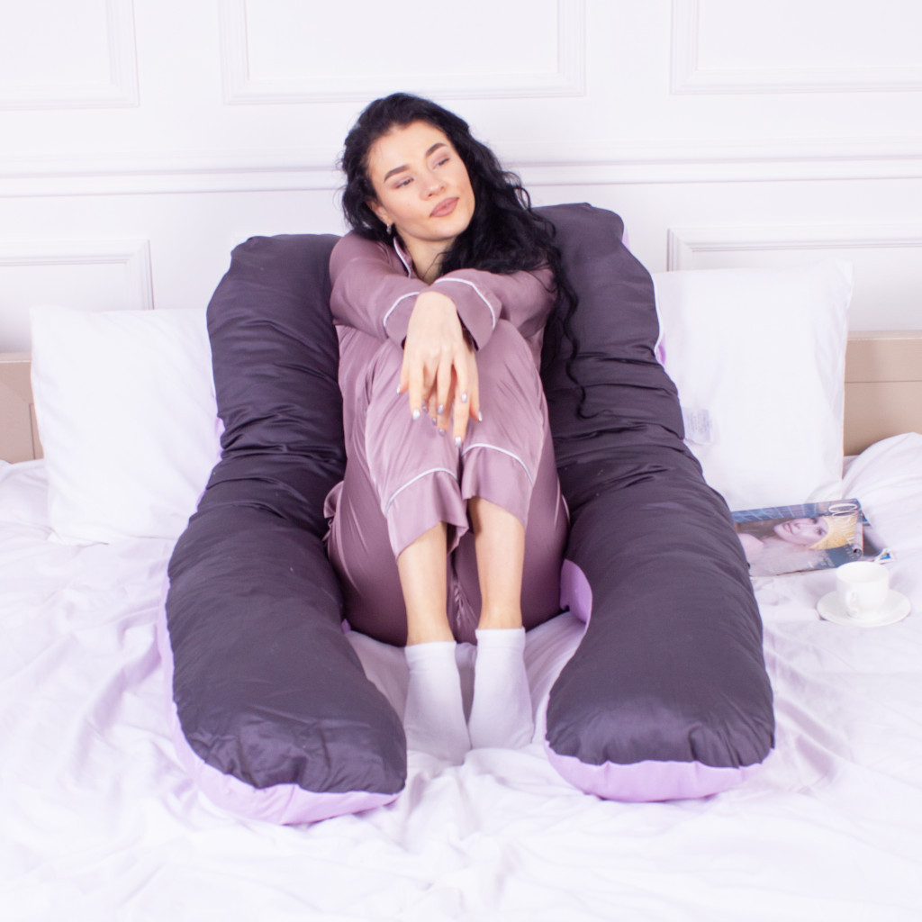 Подушка MirSon для вагітних та відпочинку Delicate Satin №8030 U-подібна Lupine (2200006178682) - изображение 7