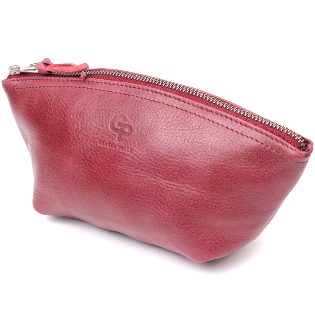 Косметичка Grande Pelle Шкіряна Бордова (16792) - зображення 1