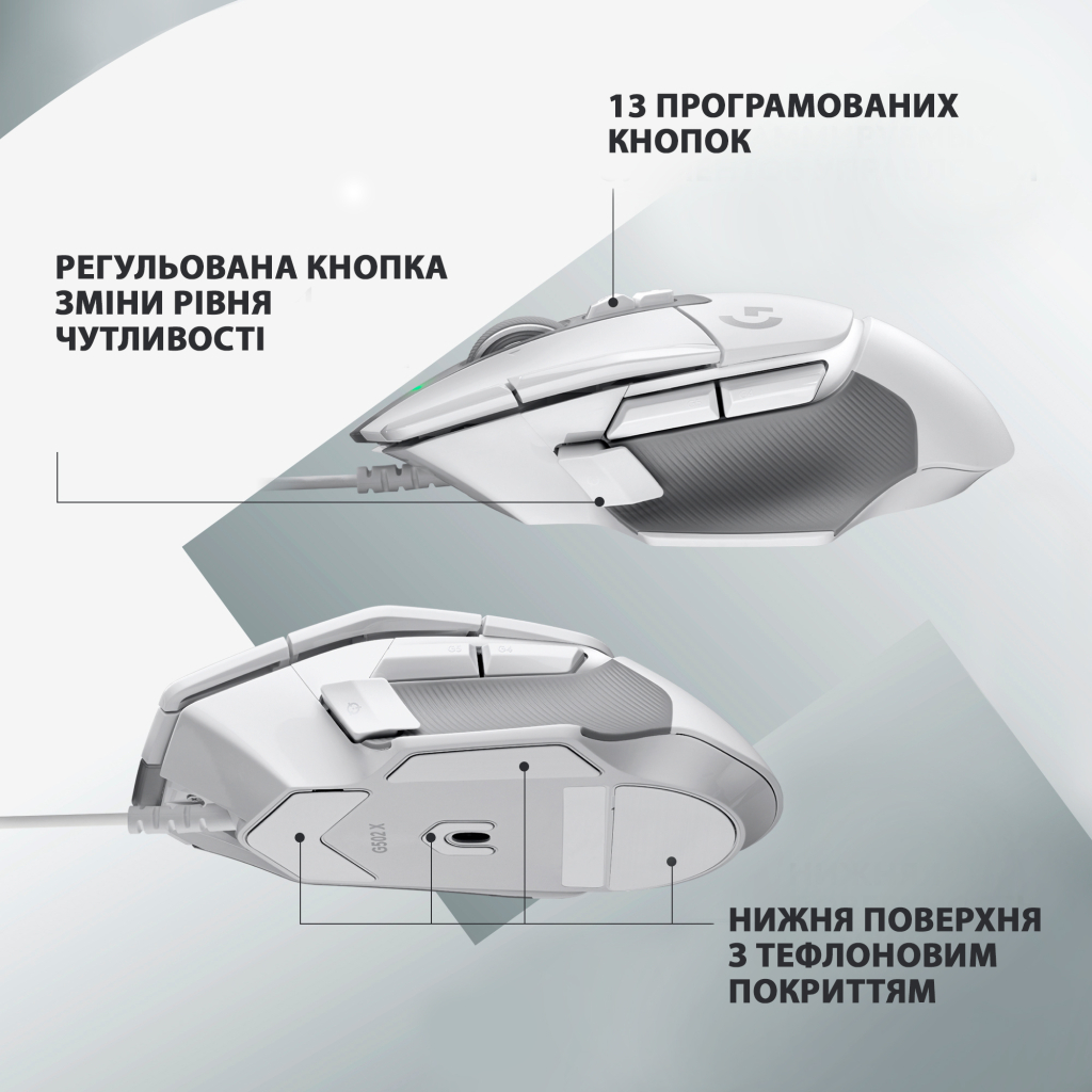 Мишка Logitech G502 X USB White (910-006146) - зображення 5