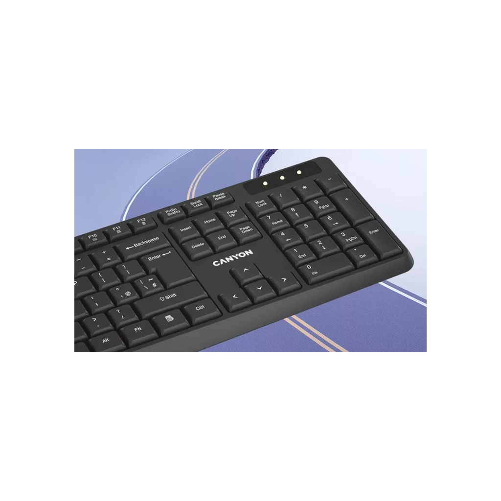 Клавіатура Canyon KB-W01 Water resistant Wireless UA Black (CNE-CKEYW01) - зображення 5