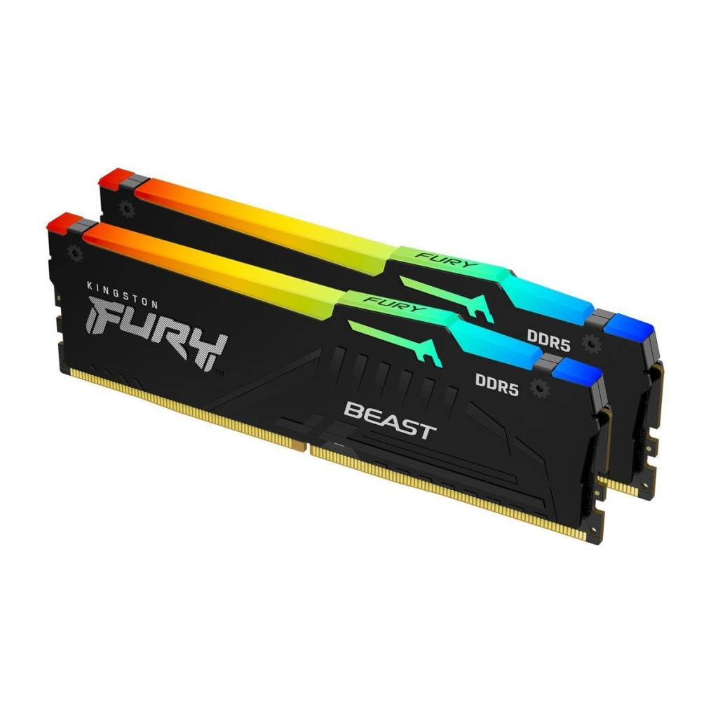 Модуль пам'яті для комп'ютера DDR5 64GB (2x32GB) 6000 MHz Beast RGB Kingston Fury (ex.HyperX) (KF560C36BBEAK2-64) - зображення 2
