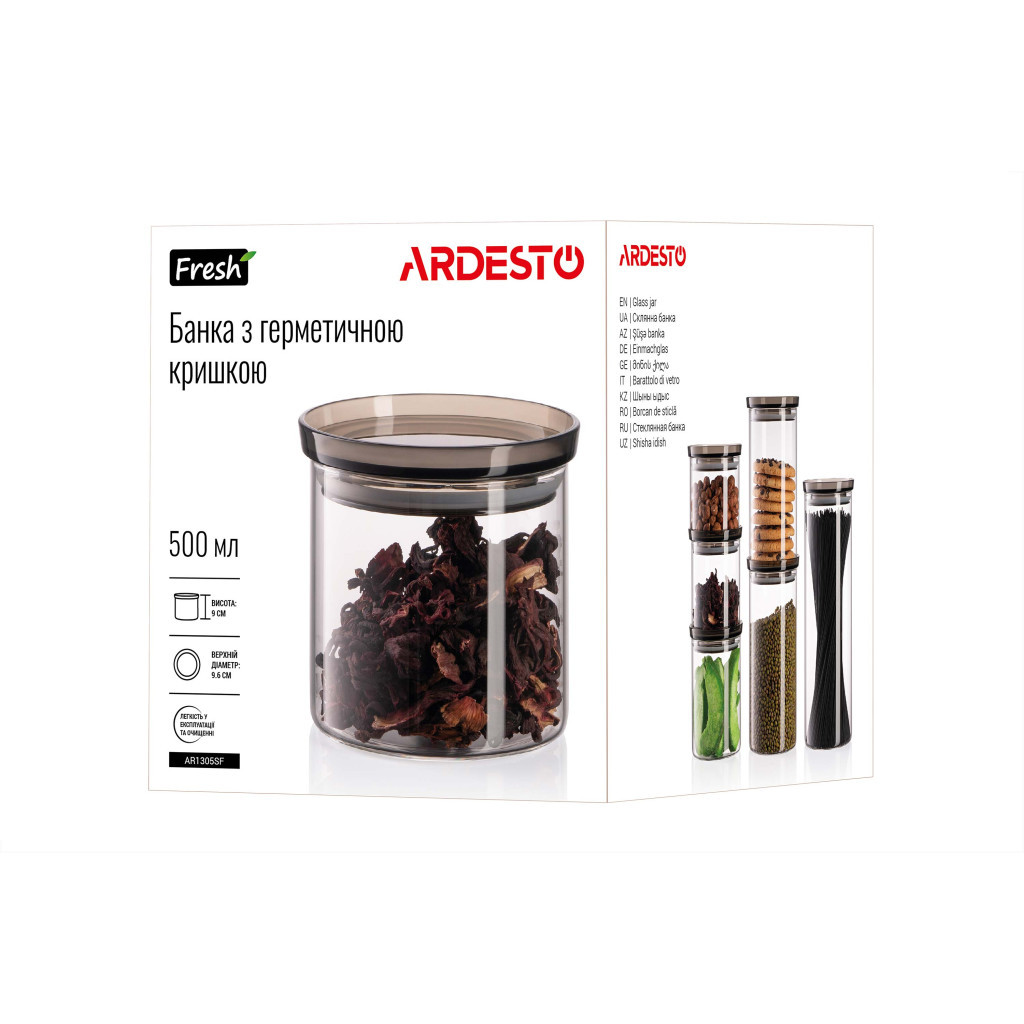 Ємність для сипучих продуктів Ardesto Fresh скло, пластик 500 мл (AR1305SF) - picture 9