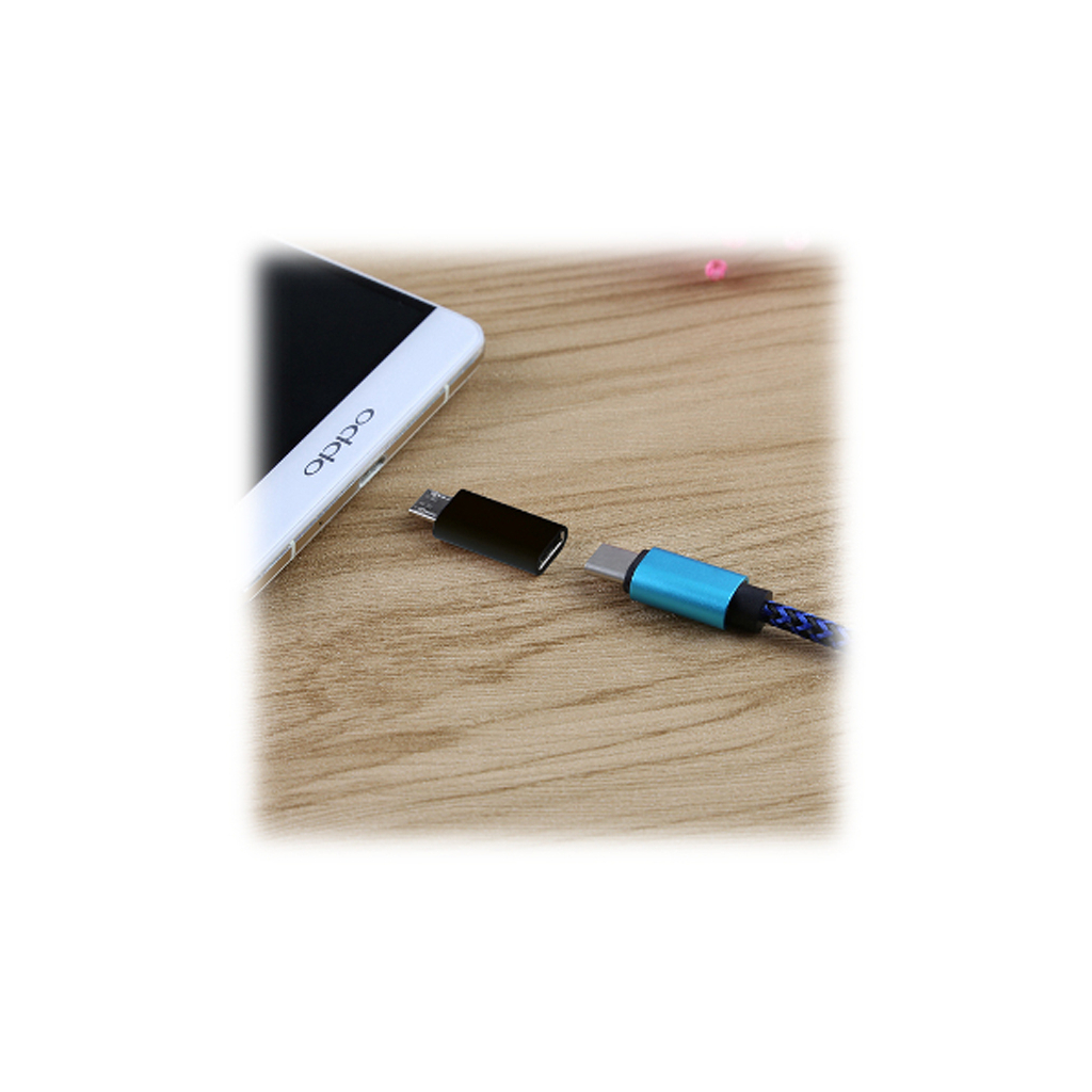 Перехідник Lapara Micro USB Male to USB 3.1 Type-C Female black (LA-MaleMicroUSB-TypeC-Female black) - зображення 4