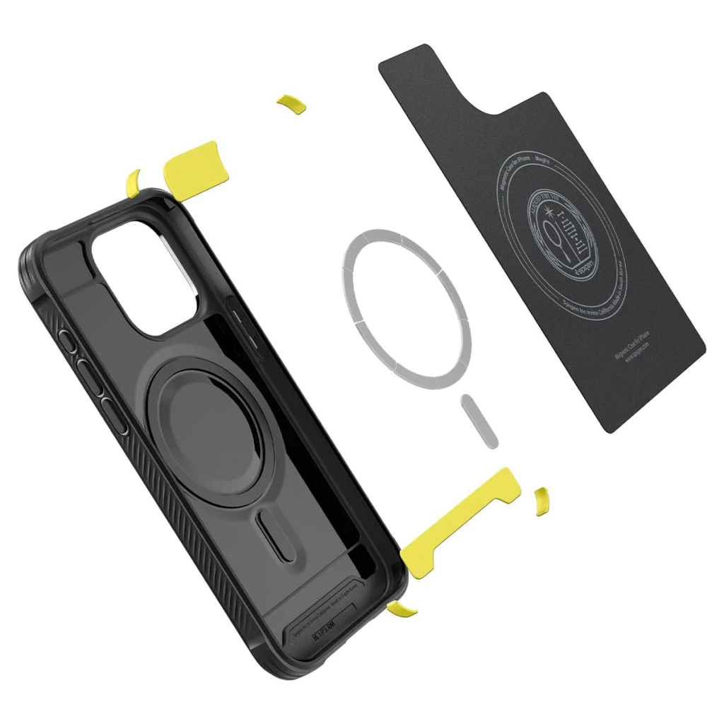 Чохол до мобільного телефона Spigen Apple iPhone 15 Pro Rugged Armor MagFit Matte Black (ACS06703) - зображення 4