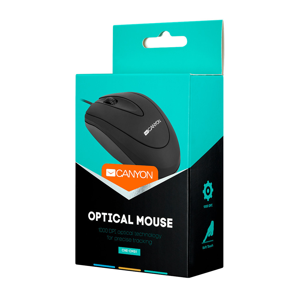 Мишка Canyon CM-1 USB Black (CNE-CMS1) - зображення 3