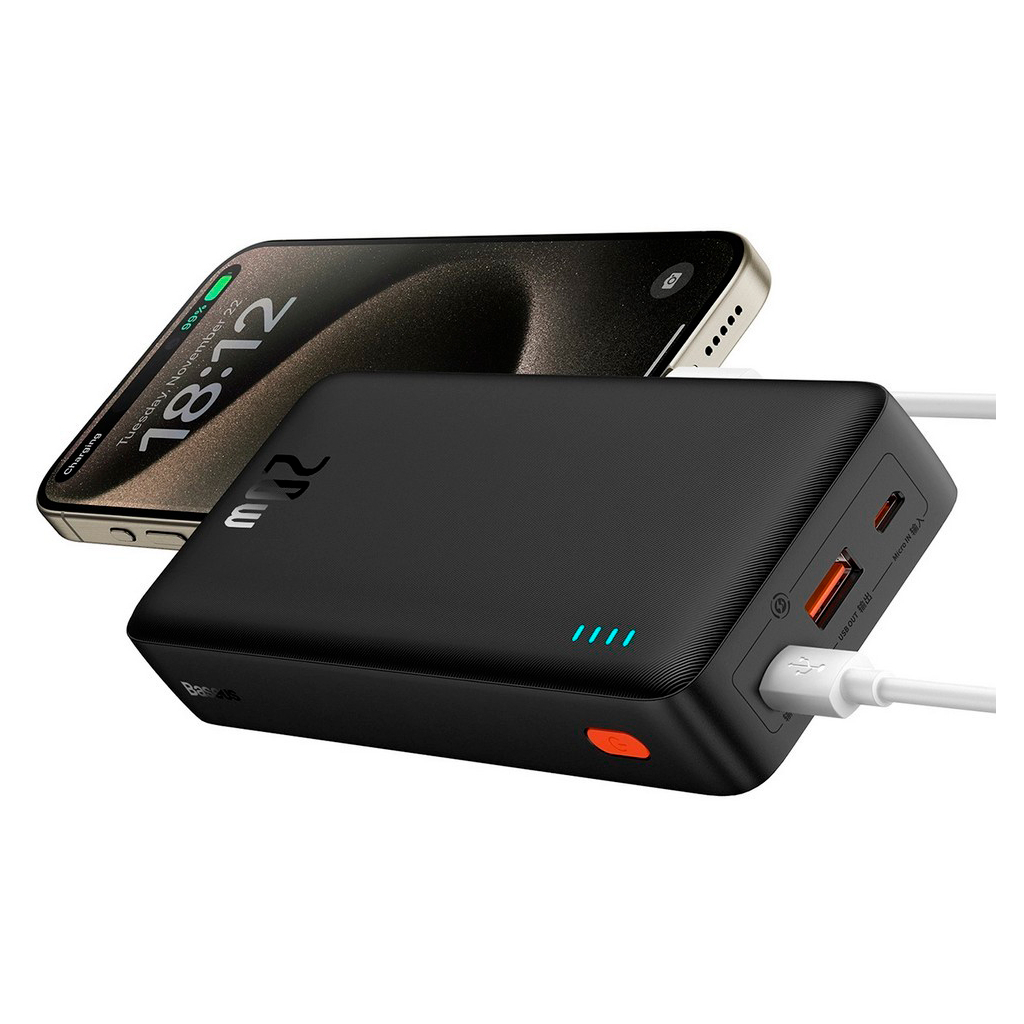 Батарея універсальна Baseus Airpow 20000mAh 20W PD/3.0, QC/3.0, black (P10022804113-00) - зображення 6