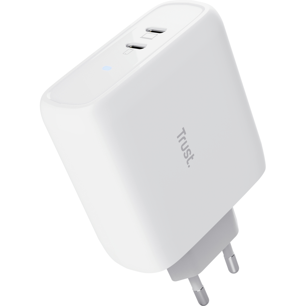Зарядний пристрій Trust Maxo 65W 2xUSB-C PD white (25381_TRUST) - зображення 2