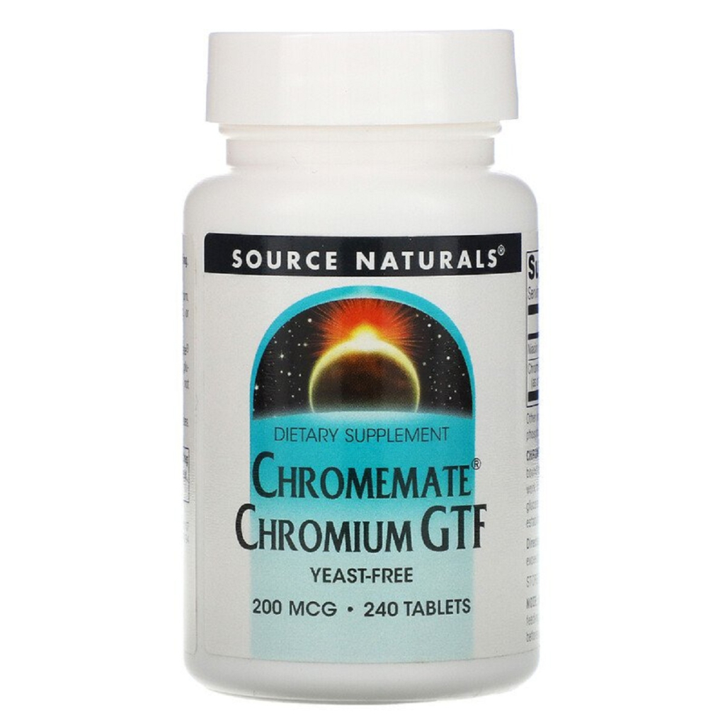 Мінерали Source Naturals Хром GTF 200мкг, ChromeMate, 240 таблеток (SNS-00107) - зображення 1