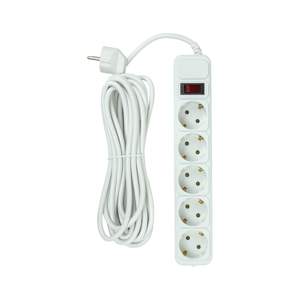 Мережевий фільтр живлення PowerPlant 5м, 5 розеток, євро, 100% мідь (JY-1056/5B) (EX610587) - зображення 2