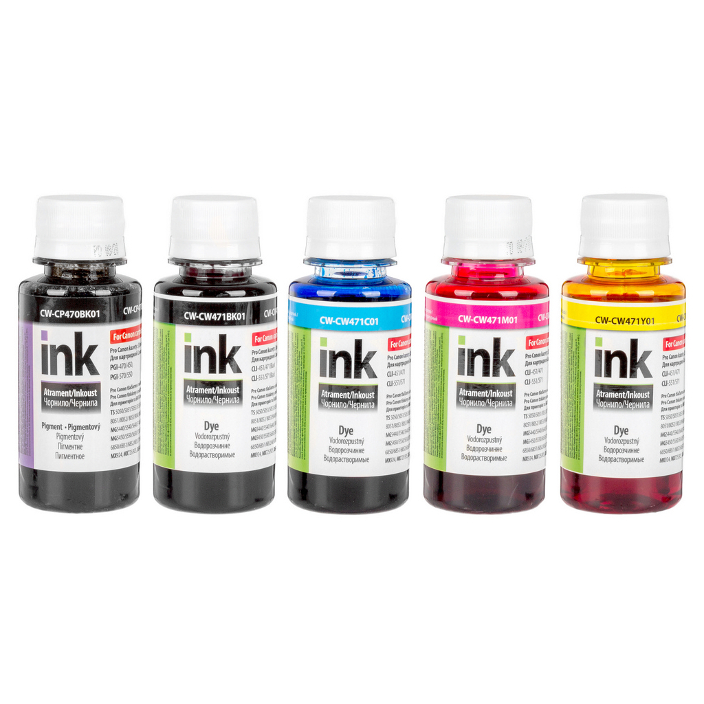 Чорнило ColorWay Canon PGI-470/CLI-471 (5х100мл) BP/BK/С/M/Y (CW-CW470/CW471SET01P) - зображення 1
